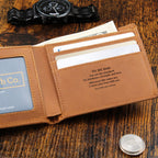 To My Dad Leather Card Wallet — Sentimental Engraved Gift from Daughter