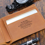 To My Dad Leather Card Wallet — Sentimental Engraved Gift from Daughter