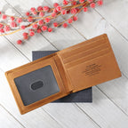 To My Dad Leather Card Wallet — Sentimental Engraved Gift from Daughter