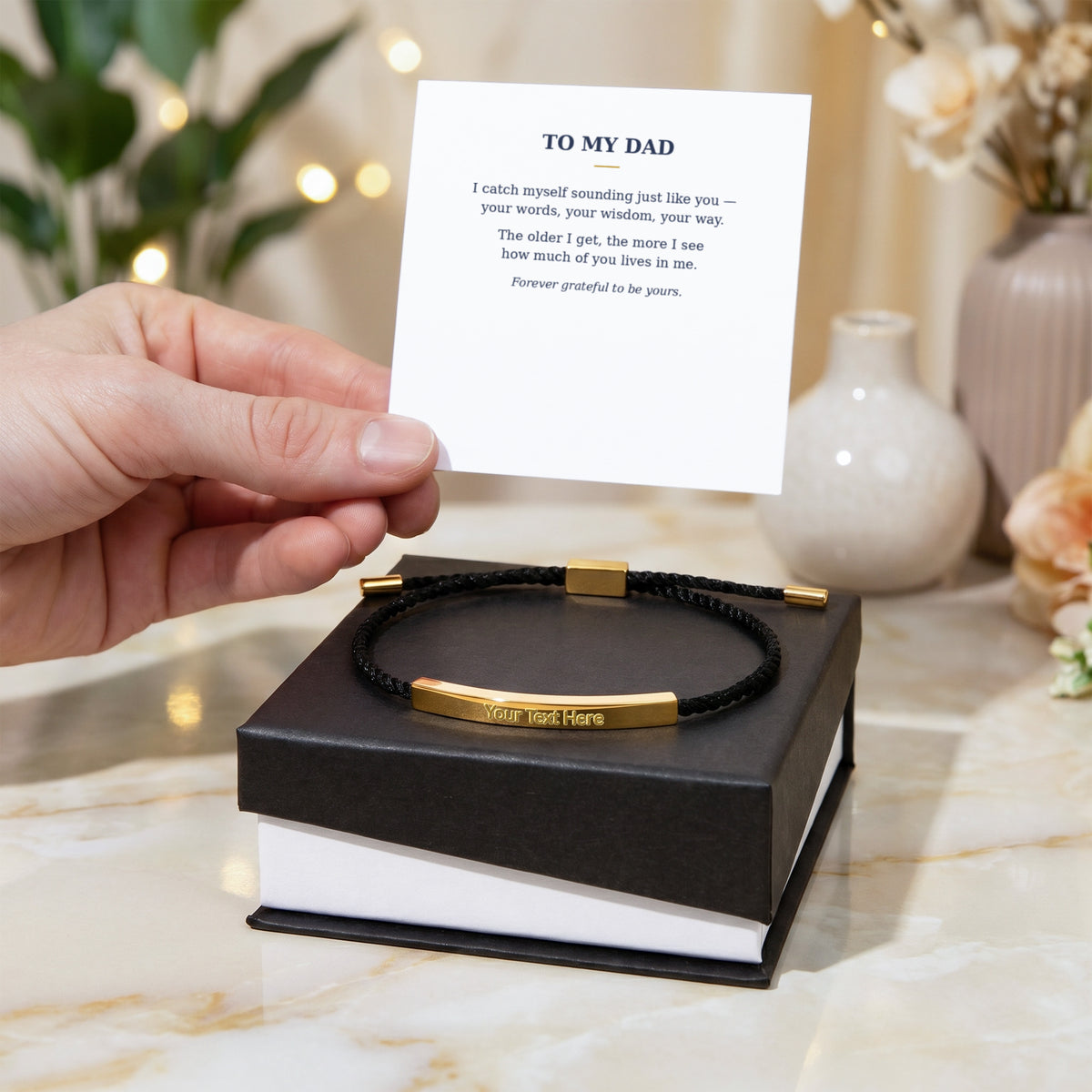 To My Dad — I Catch Myself Sounding Like You — Engraved Nylon Bracelet
