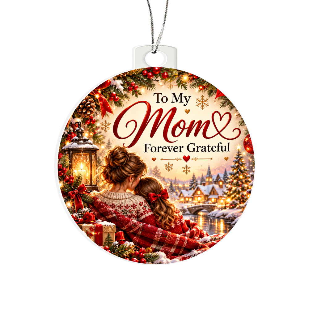 To My Mom Double-Sided Christmas Ornament – Forever Grateful