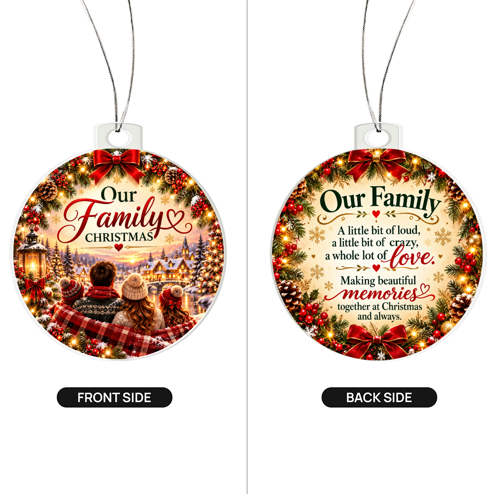 Our Family Christmas Double-Sided Ornament