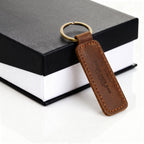 Drive Safe Dad Personalized Leather Keychain