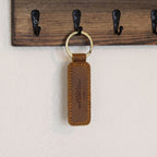 Drive Safe Dad Personalized Leather Keychain