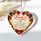 Our Family Christmas Heart Ornament – Double-Sided Acrylic Keepsake