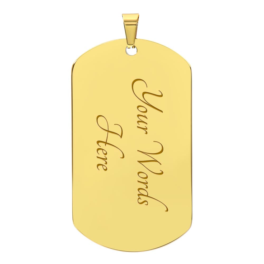 To My Dad Engraved Dog Tag Necklace – Gift from Daughter