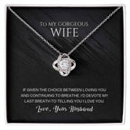 To my gorgeous wife, I'd devote my last breath to telling you I love you