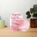 Acrylic Heart Block- To Mom