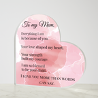Acrylic Heart Block- To Mom