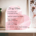 Acrylic Heart Block- To Mom