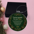 To My Mom Christmas Ornament – Forever Grateful