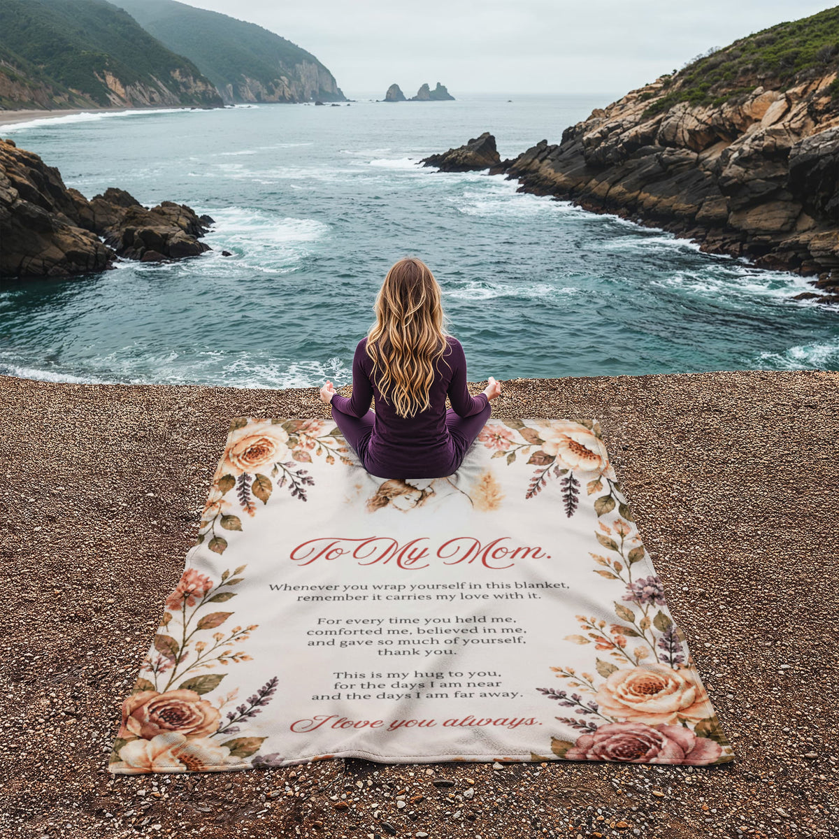 To My Mom Floral Blanket – A Hug From Daughter