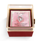 Forever Love Necklece with Rotating Ros  Gift Box