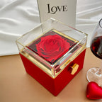 Forever Love Necklece with Rotating Ros  Gift Box