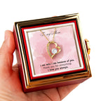 Forever Love Necklece with Rotating Ros  Gift Box
